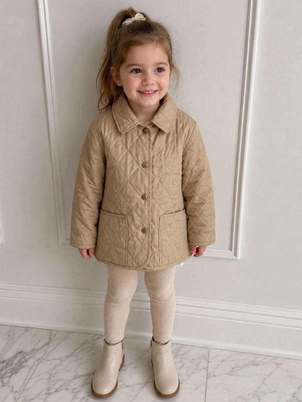 Authentic Burberry Children’s Quilted Jacket – Size 4 – Nova Check